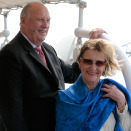 The King and Queen got to se Sydney's famous harbour from on board the schooner Boomerang. Photo: Lise Åserud, NTB scanpix